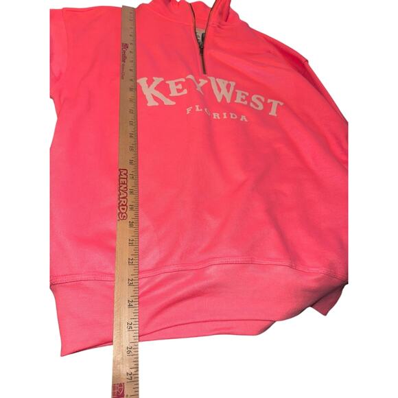 Key West Florida Quarter Zip Pullover Pink ESY Surf Co Classic Surfwear Medium - Picture 7 of 8